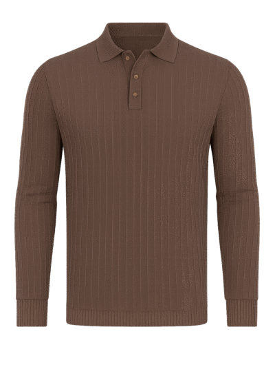 FAVELA - Düğmeli Kahverengi Triko