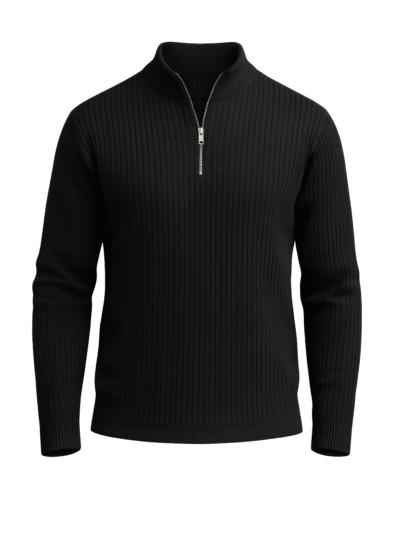 FAVELA - Fermuarlı Yaka Siyah